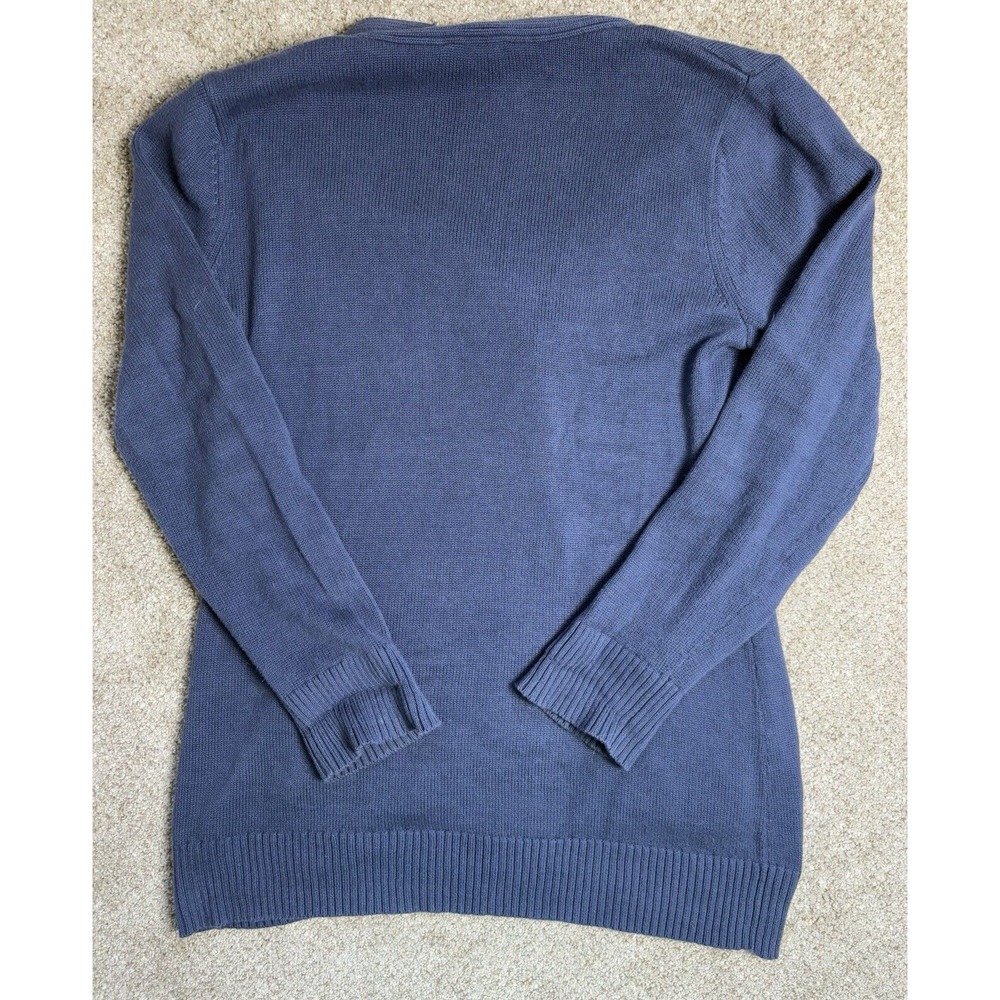 Pendleton Women's Large V Neck Cardigan Sweater Cotton Navy Blue‎ Long Sleeve - Picture 4 of 7